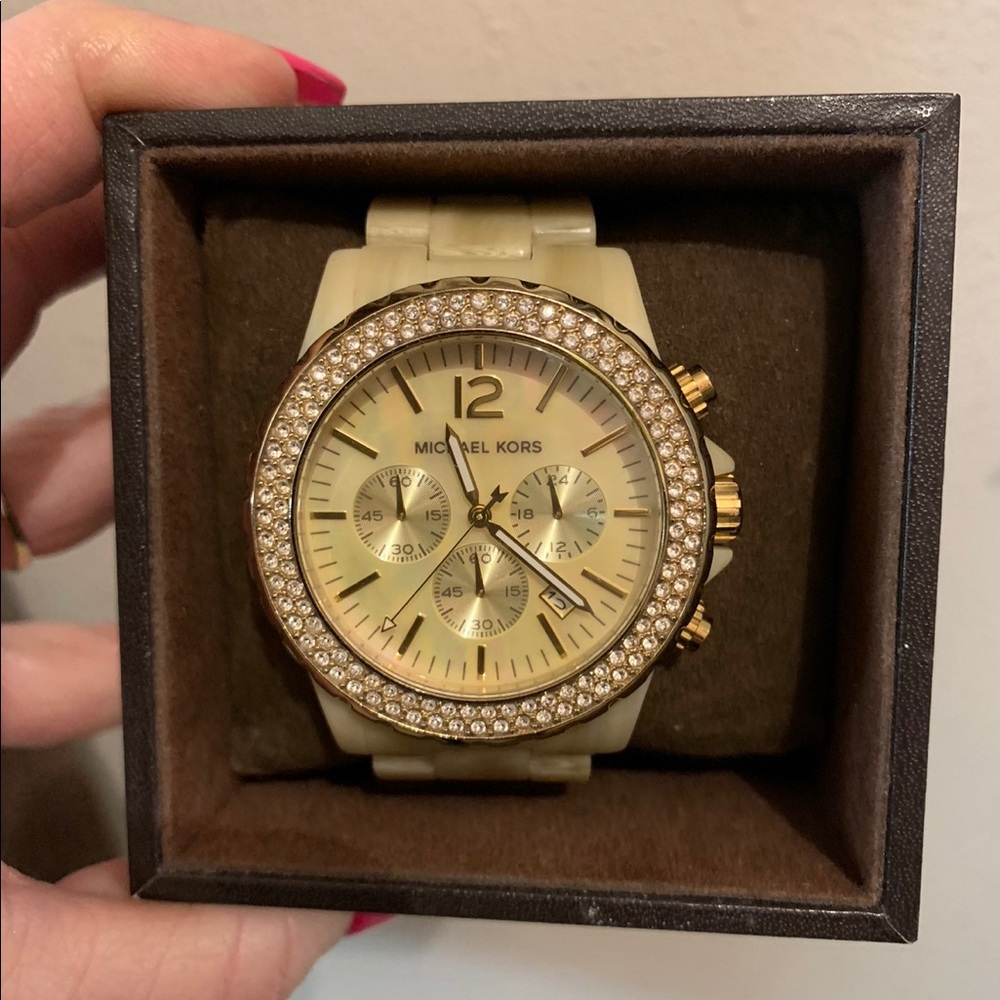 Bone colored MK watch